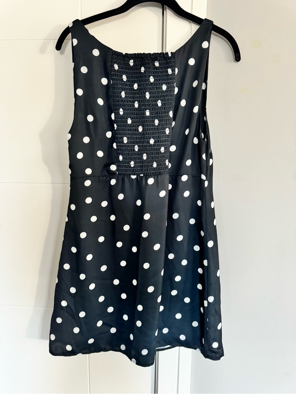 Skatie White Mini Dress with Black Polka Dots - Picture 2 of 3